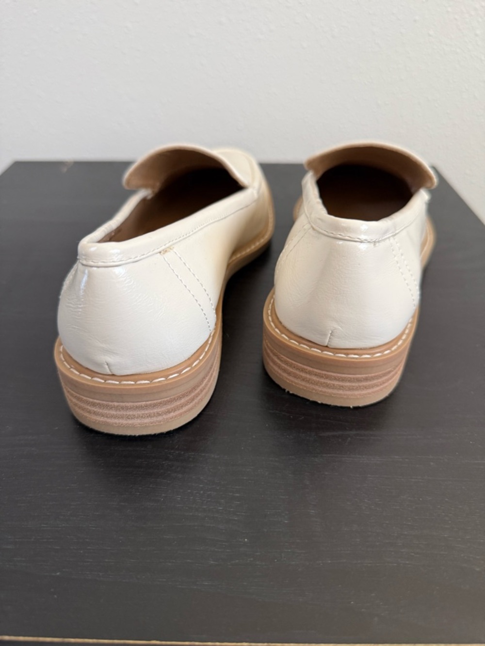 Dolce Vita Fran Loafers Cream Square Toe Slip On Flats Womens 5.5 NWOT - Picture 3 of 9